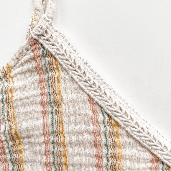 RAINBOW Crochet Trim Gauze Tank - Picture 10 of 12